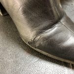 ロングブーツ ひび割れ クラック 革当て修理 グッチ