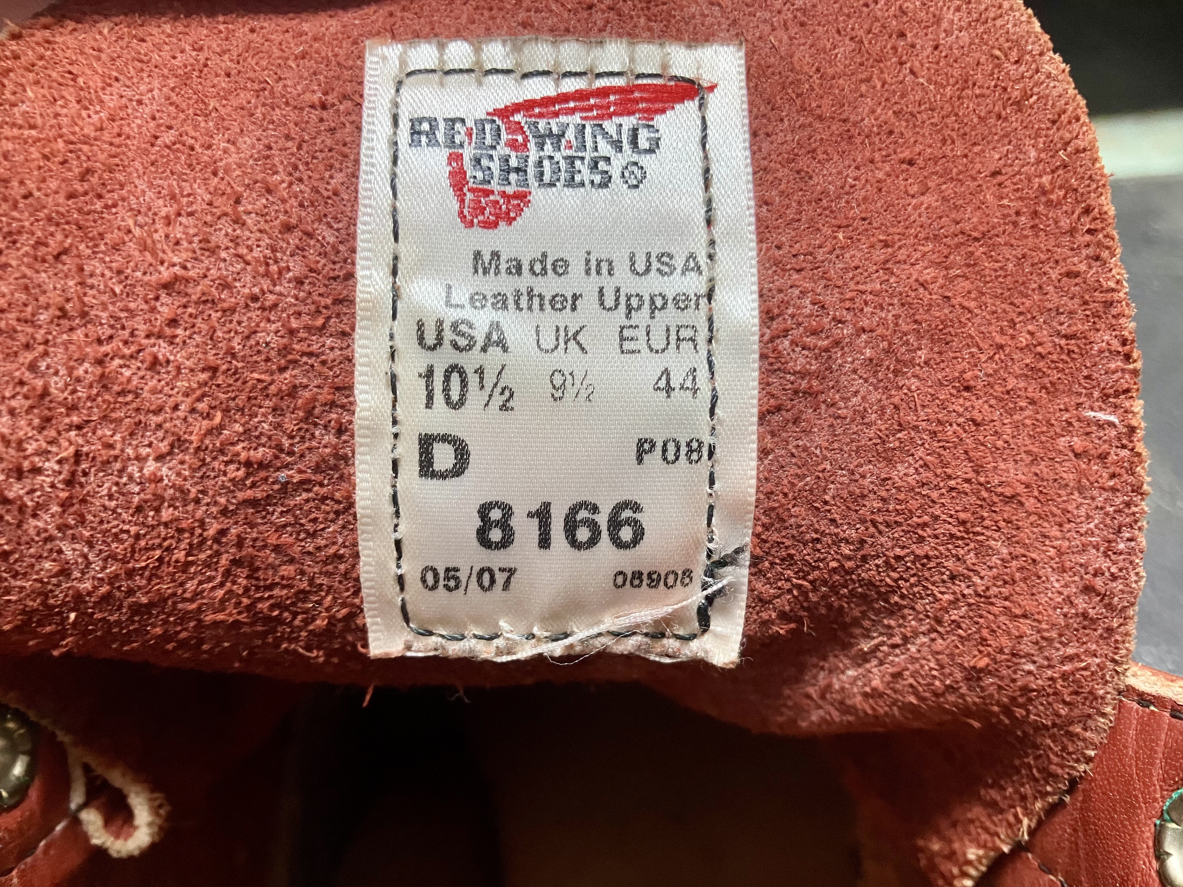 レッドウィングのタグ